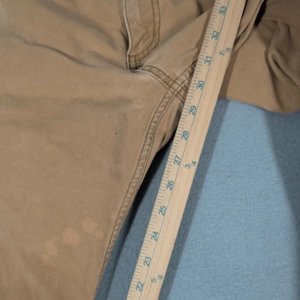 Carhartt Work Pant Mens 34x32 Brown Rugged Flex Relaxed Fit Canvas Distressed